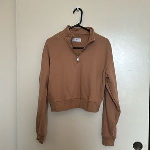 TNA cozy fleece cropped 1/4 zip